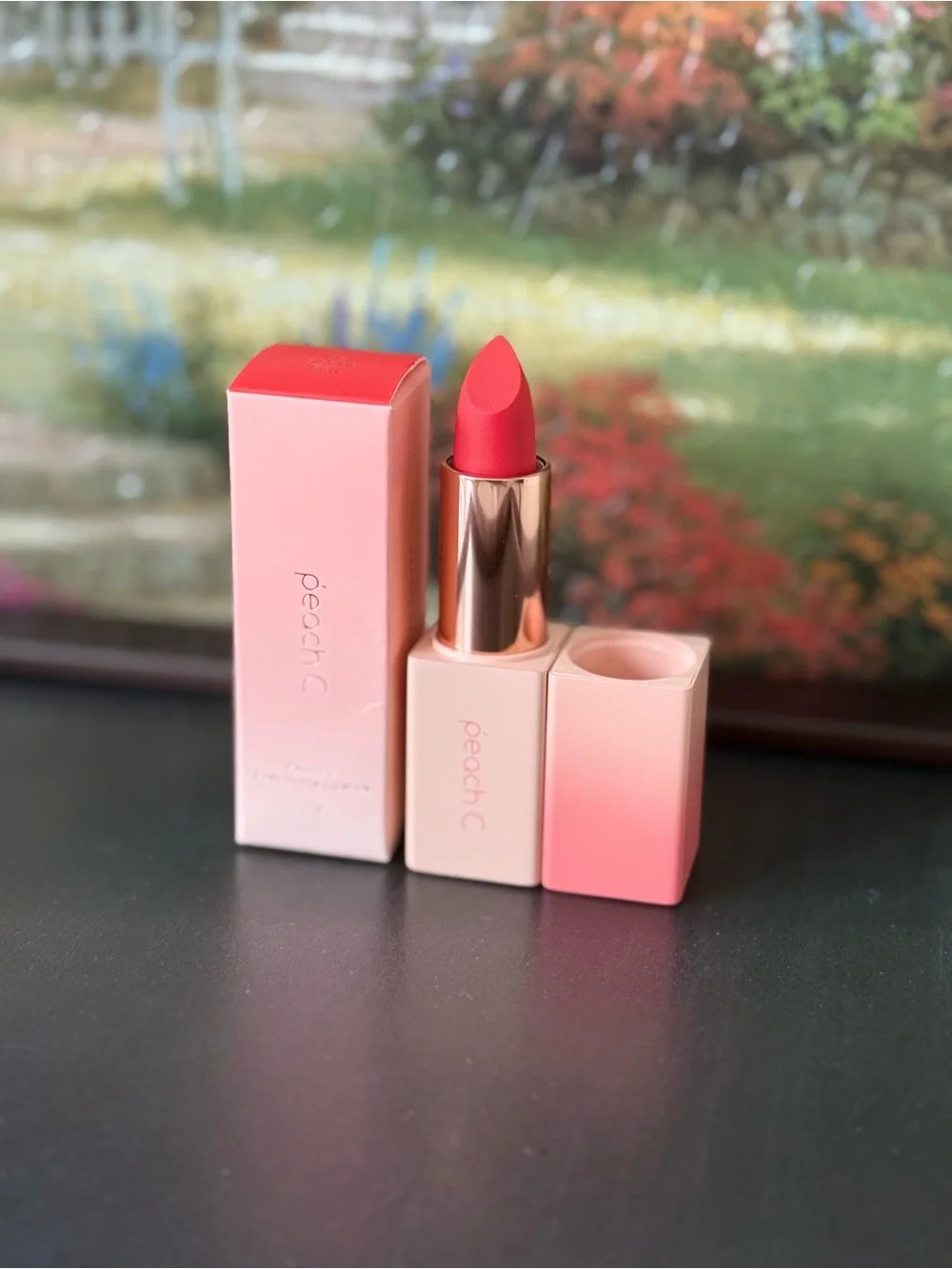 Peach C Matte Lipstick — Dahlia Red